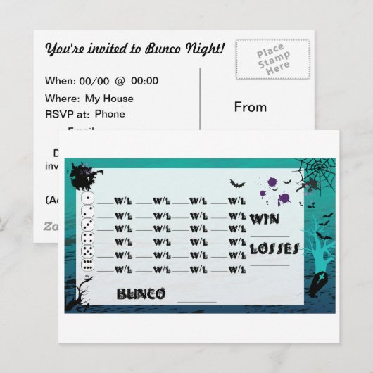 Speciale Bunco Post Kaart Uitnodigingen (Voorkant / Achterkant)