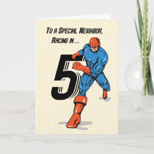 Speciale Buur 5e Verjaardag Superheld Kaart