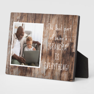Speciale cadeau! Grootpa Foto Plaque met Easel Fotoplaat