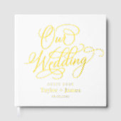 Speciale Dag Bewerkbare Kleur Folie bruiloft gaste Gastenboek (Voorkant)