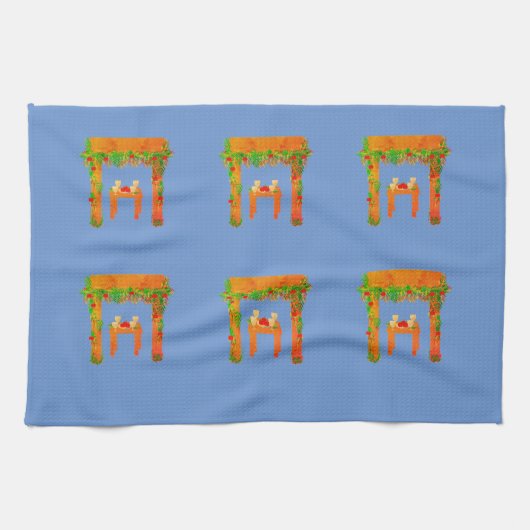 speciale dag Happy Sukkot Theedoek (Horizontaal)