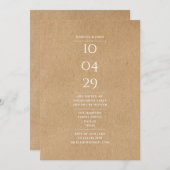 Speciale datum moderne eenvoudige trouwerij rustie kaart (Voorkant / Achterkant)