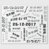 Speciale datum zwart-wit aangepaste typografie cadeaupapier (Vlak)