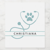 Speciale dierenartsen wijn etiket (Enkel label)