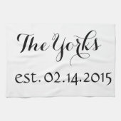 Speciale Dish Towel - Naam en Est. Datum Theedoek (Horizontaal)