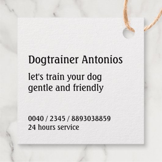 Speciale Dog Trainer labels (Achterkant)