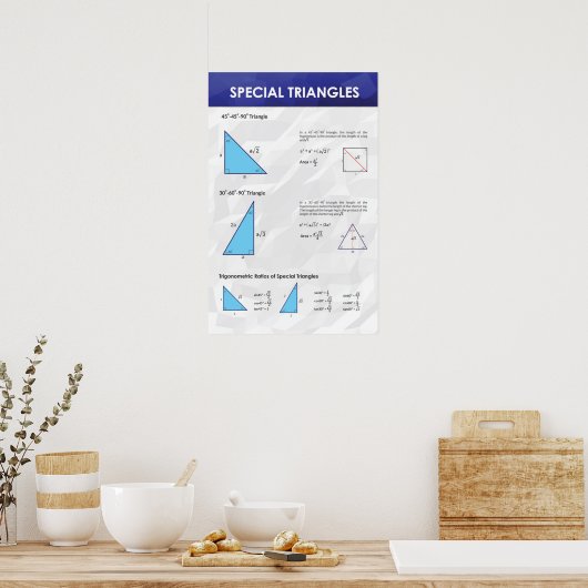 Speciale driehoeken - Poster Wiskunde (Keuken)