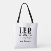 Speciale Ed IEP - Ik moedig Progess Teacher Gift a Draagtas (Achterkant)