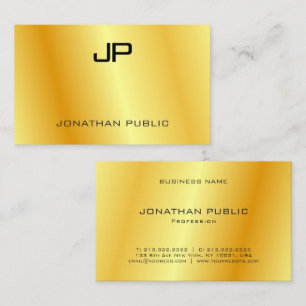 Speciale Elegant Gold look Modern Monogram Bus Visitekaartje