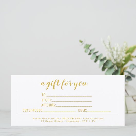 Speciale Elegant White & Gold Script Business (Staand voorkant)
