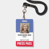 SPECIALE EVENEMENT CUSTOM SECURITY PASS - Foto ID. Badge (Voorkant met koord)