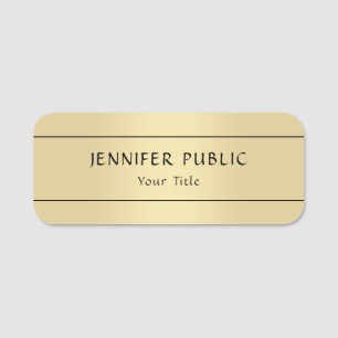 Speciale Faux Gold Elegant Moderne Sjabloon Naamplaatje