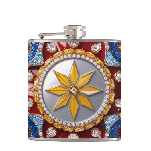 Speciale fles met Colombiaanse kleuren Design Heupfles (Voorkant)