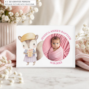 Speciale foto meisjes doop favor magneet