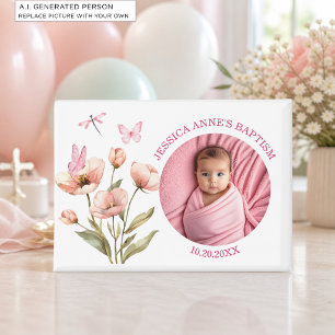 Speciale foto meisjes doop favor magneet