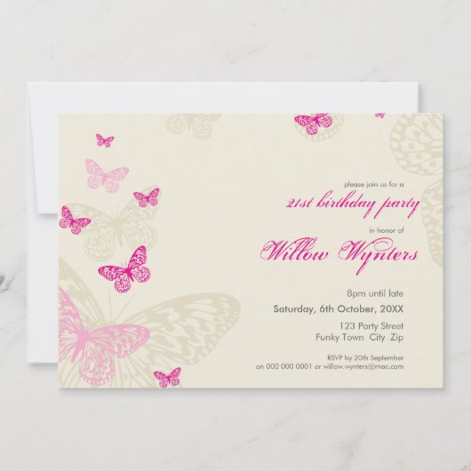 SPECIALE GEBEURTENIS UITNODIGT:: Butterflies 4L Kaart (Voorkant)