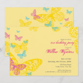 SPECIALE GEBEURTENIS UITNODIGT:: Vlinders 6L Kaart (Voorkant / Achterkant)