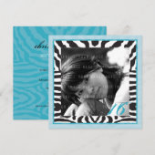 SPECIALE GEBEURTENIS VERZOEKT : zebra vierkant 1SQ Kaart (Voorkant / Achterkant)