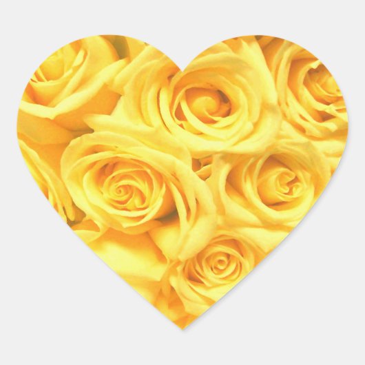 Speciale gele rozen hart sticker (Voorkant)