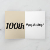 Speciale gepersonaliseerde 100e verjaardagskaart kaart (Binnen)