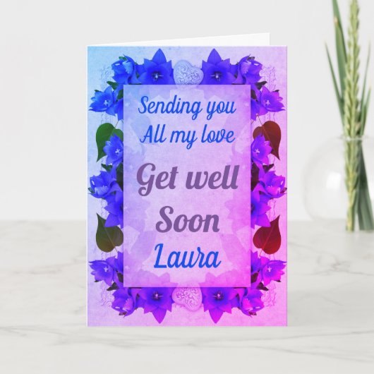 Speciale gepersonaliseerde get well soon kaart (Voorkant)