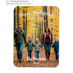 Speciale gezinsfoto Fijne Thanksgiving Magneet