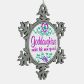 Speciale goddochter tin sneeuwvlok ornament (Links)