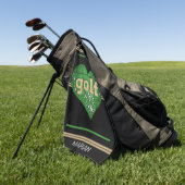 Speciale GOLF-manier van leven zwart/groen/mosterd Golfhanddoek (Groen)