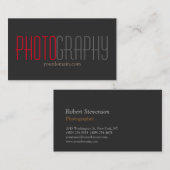 Speciale grijze rode fotograaf visitekaartje (Voorkant / Achterkant)