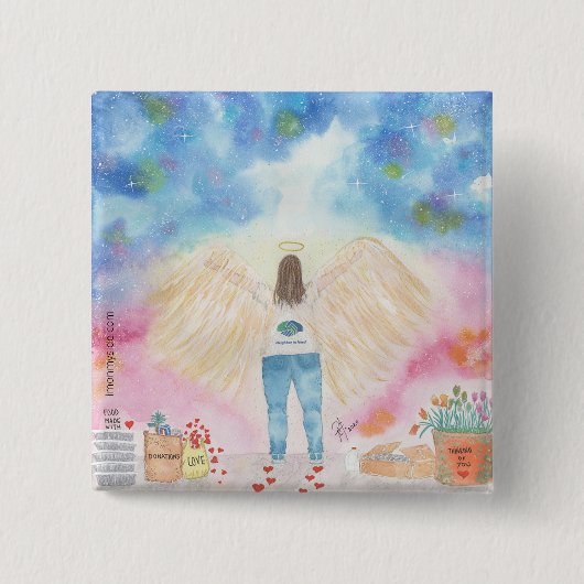 Speciale groep in nood vierkante button 5,1 cm (Voorkant)