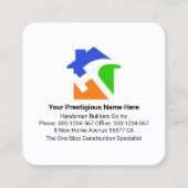 Speciale Handyman Tools Bouwbouwers Vierkante Visitekaartje (Achterkant)