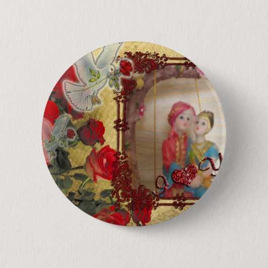 Speciale Happy Valentijn-liefhebbers Ronde Button 5,7 Cm (Voorkant)