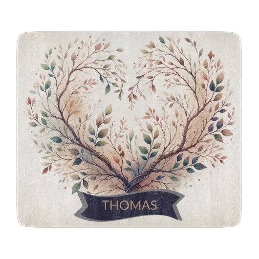 Speciale Hart Unieke Gepersonaliseerde Snijplank (Voorkant)