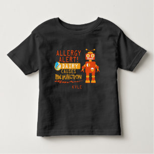 Speciale jongens Oranje Robot Dairy Allergy Alert Kinder Shirts