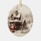 Speciale kerstbezorging van de kerstman keramisch ornament (Rechts)