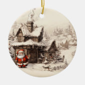Speciale kerstbezorging van de kerstman keramisch ornament (Voorkant)