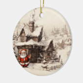 Speciale kerstbezorging van de kerstman keramisch ornament (Links)