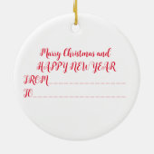 Speciale kerstbezorging van de kerstman keramisch ornament (Achterkant)