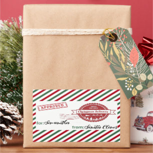 Speciale kerstbezorging van de kerstman rechthoekige sticker