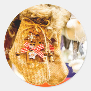 Speciale kerstbezorging van de kerstman ronde sticker