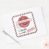 Speciale kerstbezorging van de kerstman vierkante sticker (Envelop)