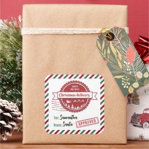 Speciale kerstbezorging van de kerstman vierkante sticker