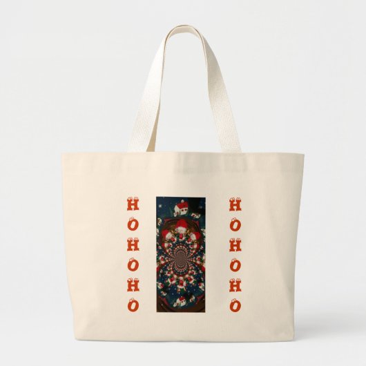 Speciale Kerstman Kaleidoscoop Ontwerp Grote Tote Bag (Voorkant)