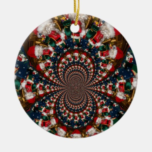 Speciale Kerstman Kaleidoscoop Ontwerp Keramisch Ornament (Voorkant)