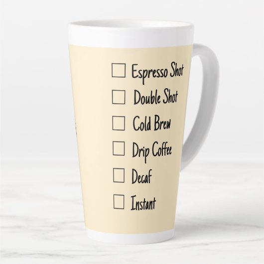 Speciale koffie latte mok (Rechterhoek)