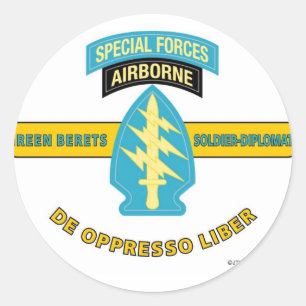 SPECIALE KRACHTEN AIRBORNE "DE OPPRESSO LIBER" RONDE STICKER