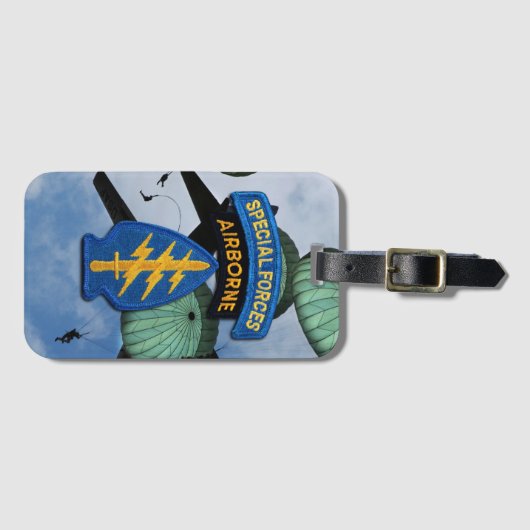 speciale krachten groene bergen SFG SFGA-patch Bagagelabel (Voorkant (horizontaal))