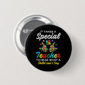 Speciale leraar om kinderen te horen Kant autisme  Ronde Button 5,7 Cm (Voorkant /achterkant)