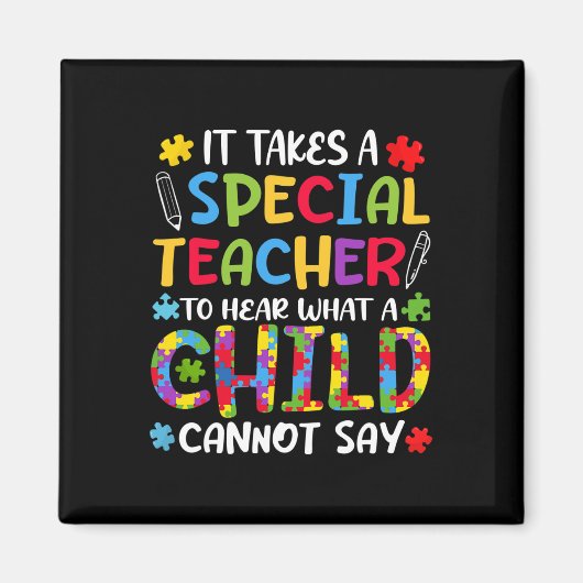 Speciale leraar om te horen kind autisme bewustzij magneet (Voorkant)