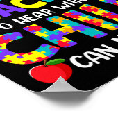 Speciale leraar om te horen wat een kind autisme w poster (Hoek)